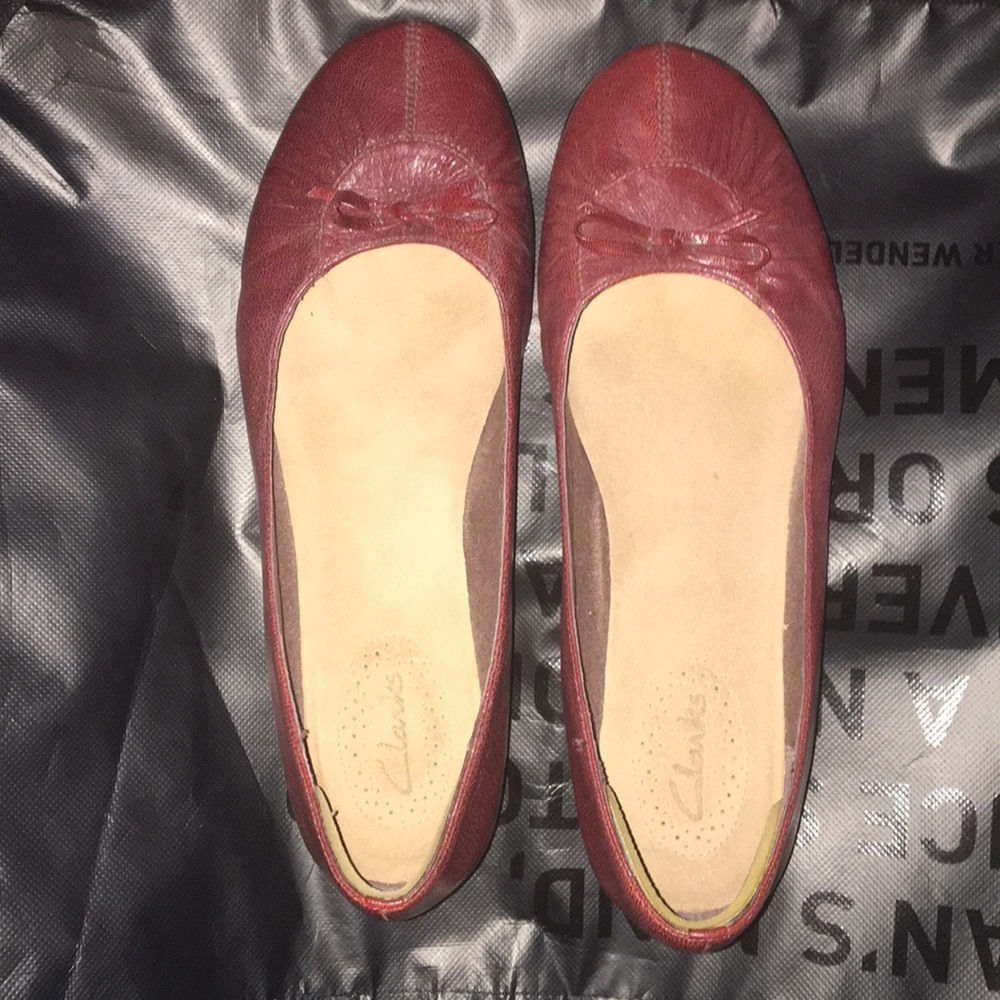 Clarks Red Ballet Flats